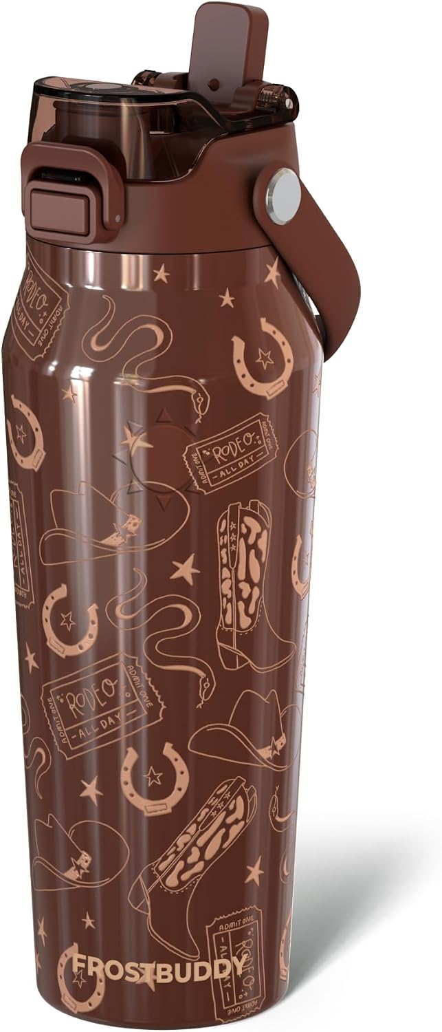 24oz Insulated Water Bottle - Straw & Chug Lid - Leak-Proof | Sip-or-chug dual lid | Ice-cold for 24+ hours | Cup-holder friendly | Durable & easy to clean - Colors A