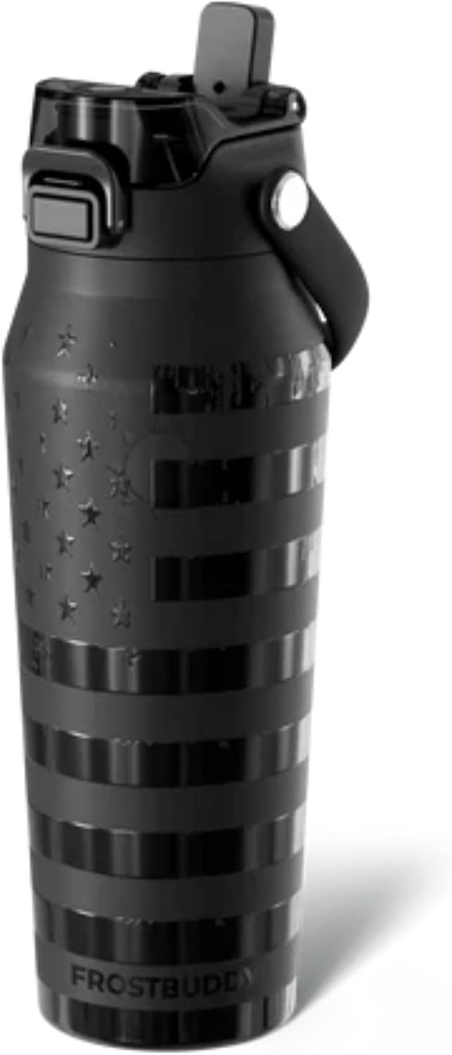 24oz Insulated Water Bottle - Straw & Chug Lid - Leak-Proof | Sip-or-chug dual lid | Ice-cold for 24+ hours | Cup-holder friendly | Durable & easy to clean - Colors A
