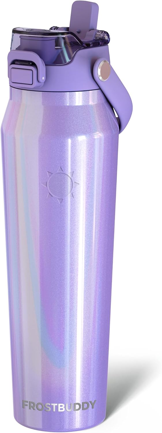 24oz Insulated Water Bottle - Straw & Chug Lid - Leak-Proof | Sip-or-chug dual lid | Ice-cold for 24+ hours | Cup-holder friendly | Durable & easy to clean - Colors A