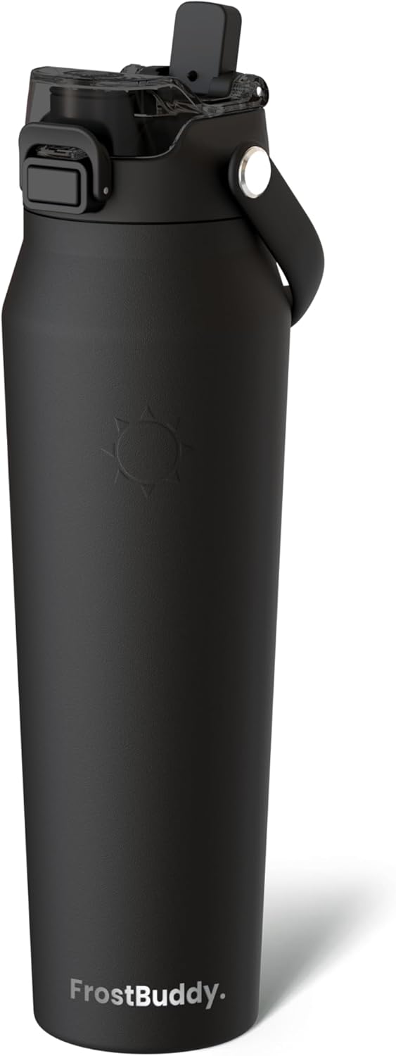24oz Insulated Water Bottle - Straw & Chug Lid - Leak-Proof | Sip-or-chug dual lid | Ice-cold for 24+ hours | Cup-holder friendly | Durable & easy to clean - Colors A