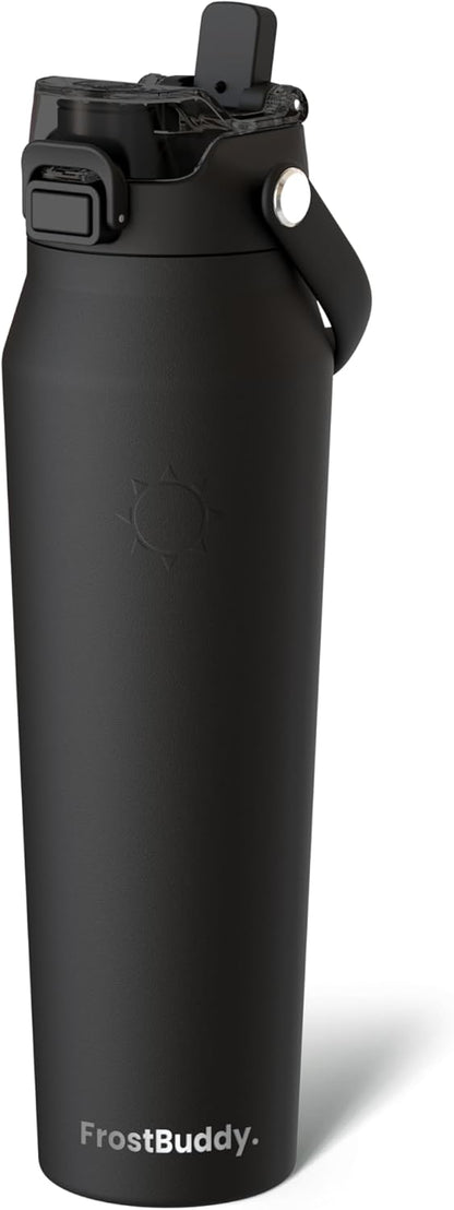 24oz Insulated Water Bottle - Straw & Chug Lid - Leak-Proof | Sip-or-chug dual lid | Ice-cold for 24+ hours | Cup-holder friendly | Durable & easy to clean - Colors A