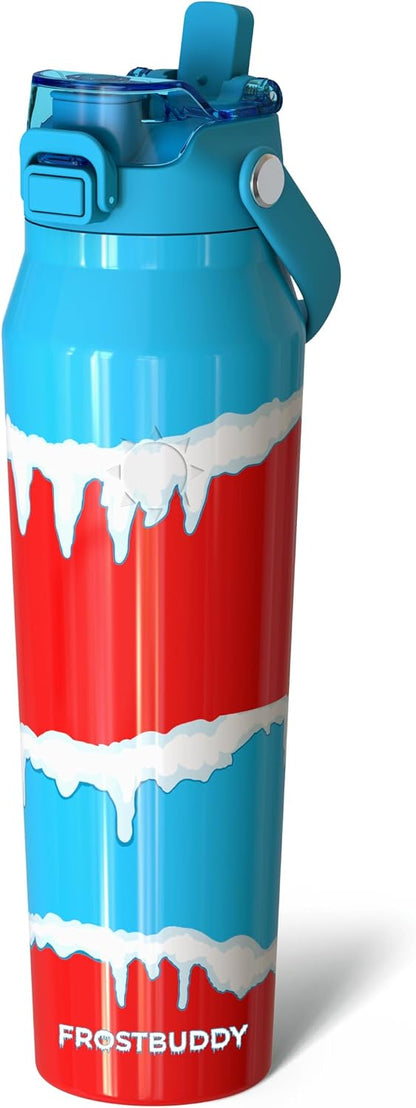 24oz Insulated Water Bottle - Straw & Chug Lid - Leak-Proof | Sip-or-chug dual lid | Ice-cold for 24+ hours | Cup-holder friendly | Durable & easy to clean - Colors A