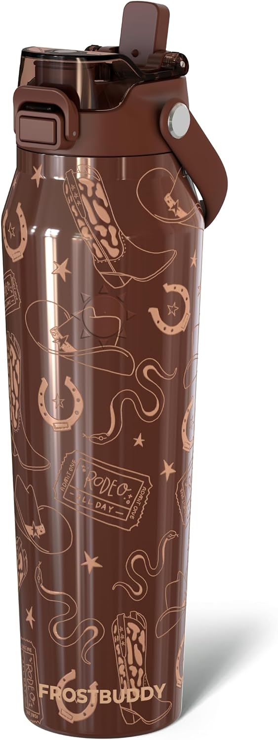 24oz Insulated Water Bottle - Straw & Chug Lid - Leak-Proof | Sip-or-chug dual lid | Ice-cold for 24+ hours | Cup-holder friendly | Durable & easy to clean - Colors A