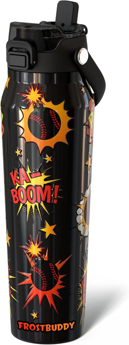 24oz Insulated Water Bottle - Straw & Chug Lid - Leak-Proof | Sip-or-chug dual lid | Ice-cold for 24+ hours | Cup-holder friendly | Durable & easy to clean - Colors A