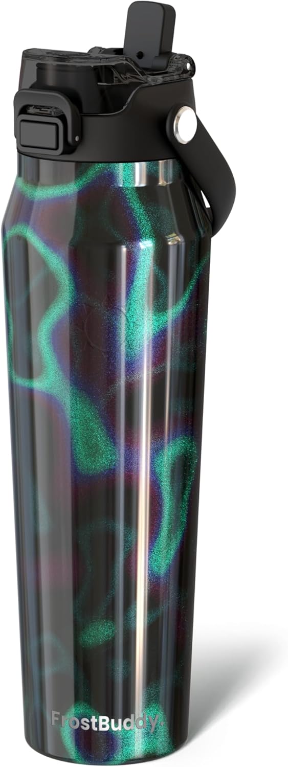 24oz Insulated Water Bottle - Straw & Chug Lid - Leak-Proof | Sip-or-chug dual lid | Ice-cold for 24+ hours | Cup-holder friendly | Durable & easy to clean - Colors A