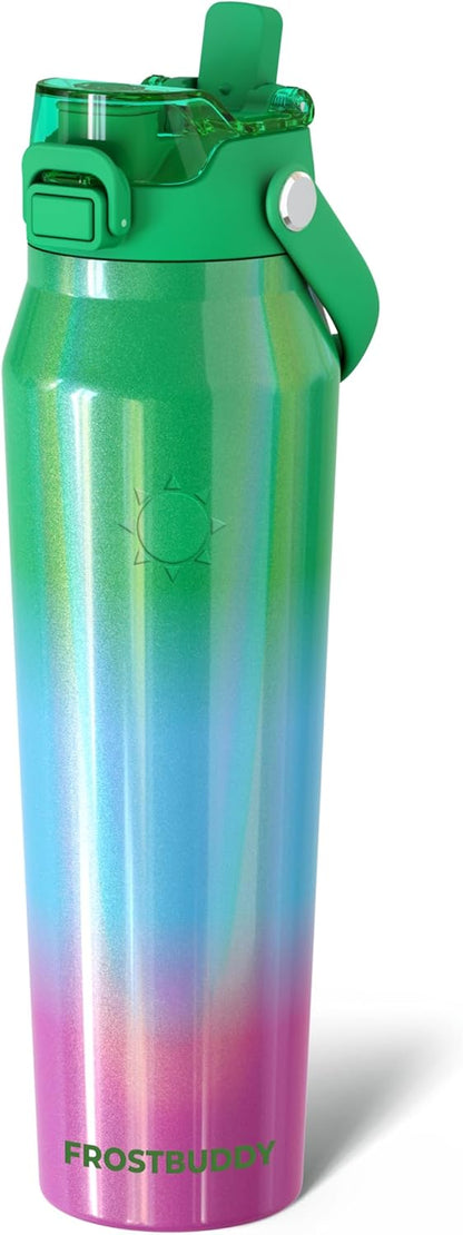 24oz Insulated Water Bottle - Straw & Chug Lid - Leak-Proof | Sip-or-chug dual lid | Ice-cold for 24+ hours | Cup-holder friendly | Durable & easy to clean - Colors A
