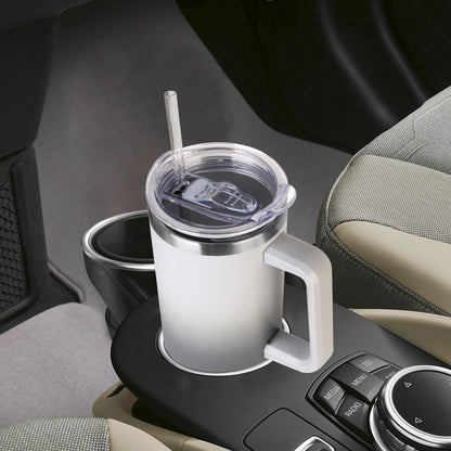 40 oz Tumbler with Handle and Straw Stainless Steel Insulated Tumbler Leak Proof Lid and Straw Lid Reusable Travel Mug Coffee Mug Cup Dishwasher Safe Keep Drinks Cold and Hot (Ceramics)