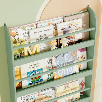 Kids Bookshelf, 4-Tier Wall Mount Book Shelf for Kids Rooms
