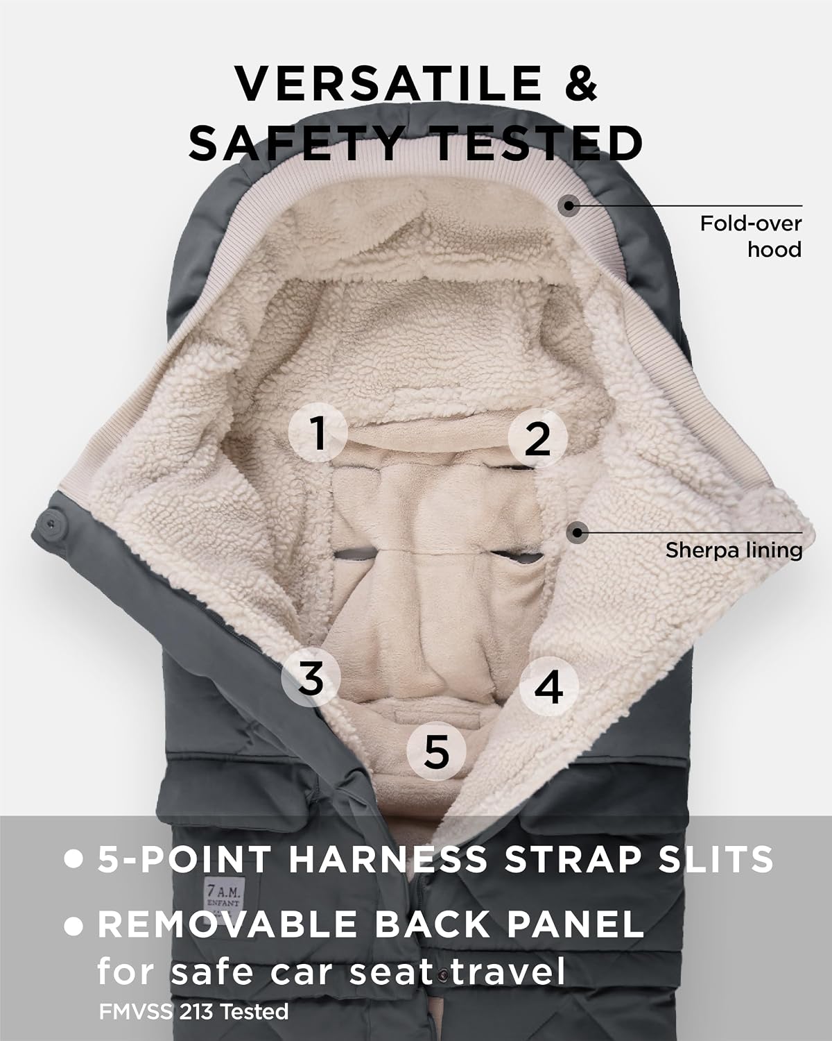 Enfant Blanket 212 Evolution, Universal Adjustable Footmuff, 6M-4T