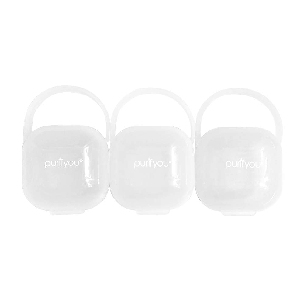 BPA-Free baby pacifier holder & Nipple Shield Cases - Set of 3 Clear Pacifier case for diaper bag & Stroller - Pacifier Box for Travel - Keeps Baby’s Binkies Clean and Accessible