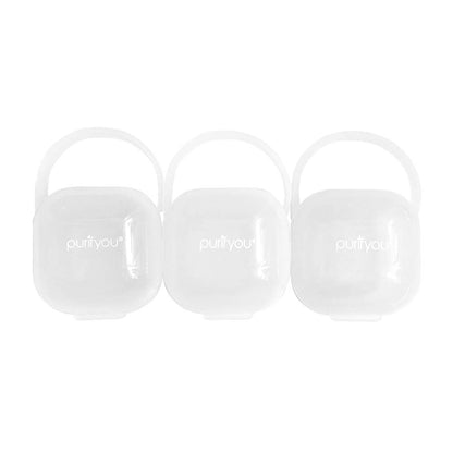 BPA-Free baby pacifier holder & Nipple Shield Cases - Set of 3 Clear Pacifier case for diaper bag & Stroller - Pacifier Box for Travel - Keeps Baby’s Binkies Clean and Accessible