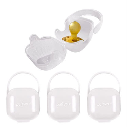 BPA-Free baby pacifier holder & Nipple Shield Cases - Set of 3 Clear Pacifier case for diaper bag & Stroller - Pacifier Box for Travel - Keeps Baby’s Binkies Clean and Accessible