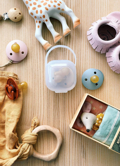 BPA-Free baby pacifier holder & Nipple Shield Cases - Set of 3 Clear Pacifier case for diaper bag & Stroller - Pacifier Box for Travel - Keeps Baby’s Binkies Clean and Accessible