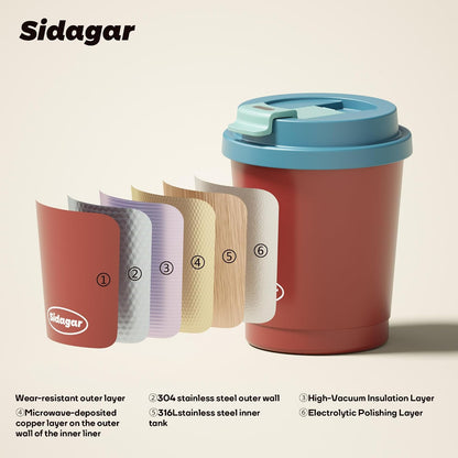 10 oz Leak-Proof Insulated Coffee Mug, 316 Stainless Steel Tumbler | Premium 316 Stainless Steel, 360° Leak-Proof Snap-Lock Lid, Keeps Hot 6h/Cold 12h, BPA-Free, Perfect for Daily Commute