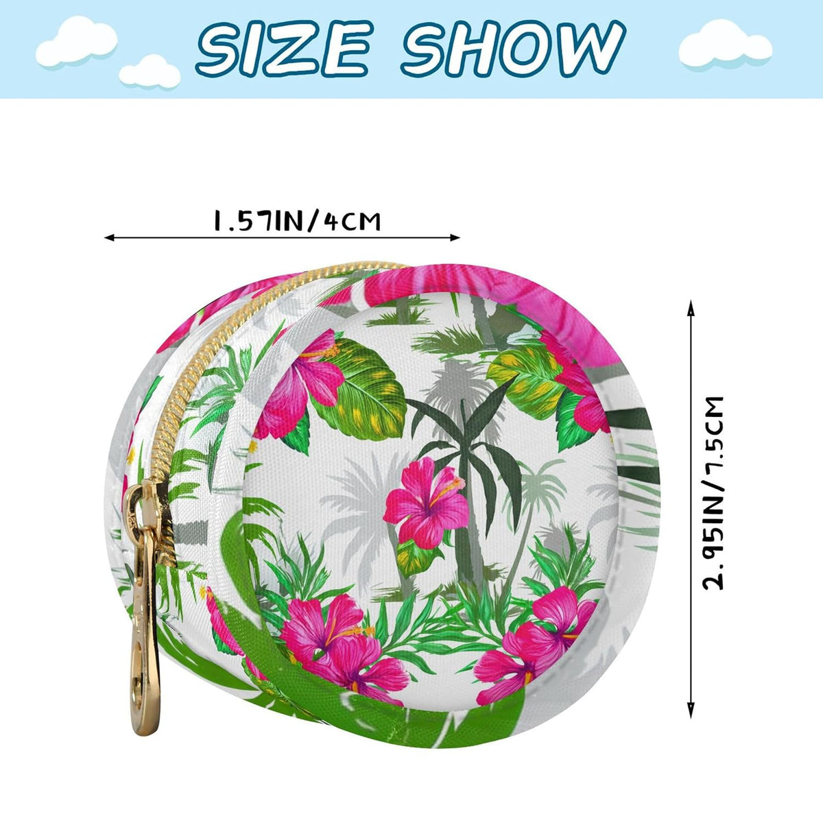 White Hibiscus Flowers Baby Pacifier Holder Case, Dustproof Portable Storage Box for Diaper Bag Purse, Pacifier Storage Container for Boys & Girls
