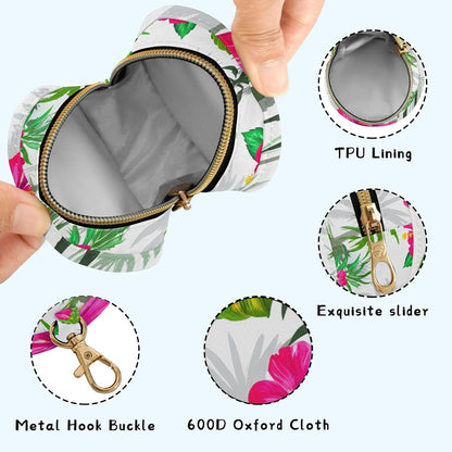 White Hibiscus Flowers Baby Pacifier Holder Case, Dustproof Portable Storage Box for Diaper Bag Purse, Pacifier Storage Container for Boys & Girls