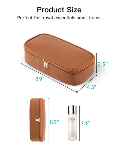 Makeup Bag for Toiletries with Separate Brush Storage,Apricot Pink