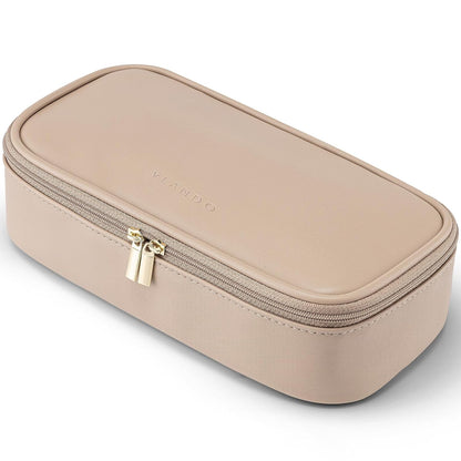 Makeup Bag for Toiletries with Separate Brush Storage,Apricot Pink