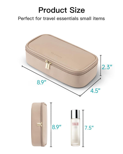 Makeup Bag for Toiletries with Separate Brush Storage,Apricot Pink