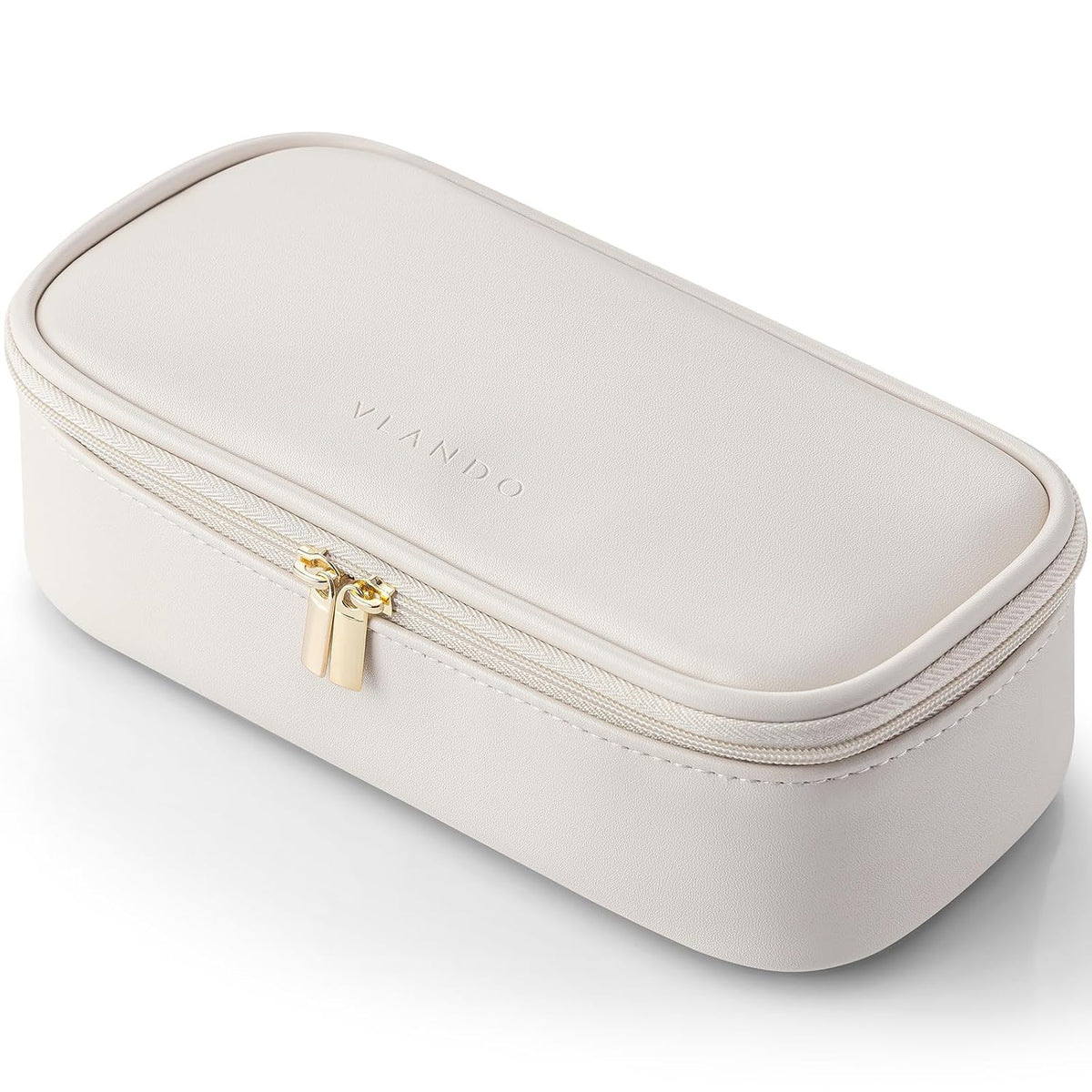 Makeup Bag for Toiletries with Separate Brush Storage,Apricot Pink