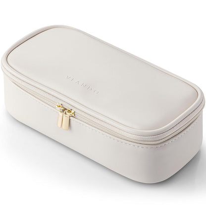 Makeup Bag for Toiletries with Separate Brush Storage,Apricot Pink