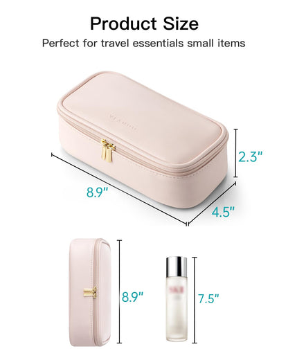 Makeup Bag for Toiletries with Separate Brush Storage,Apricot Pink