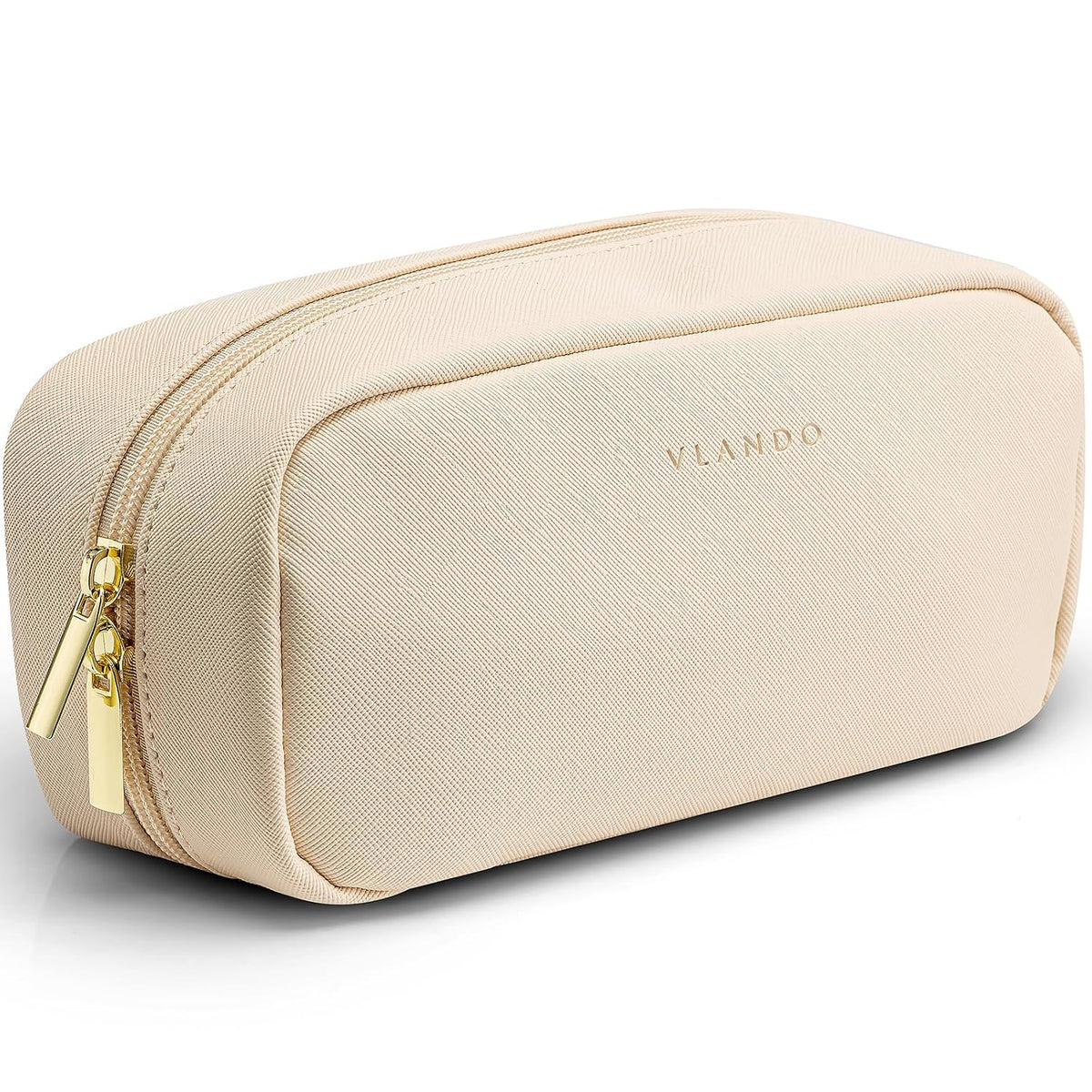 Makeup Bag for Toiletries with Separate Brush Storage,Apricot Pink