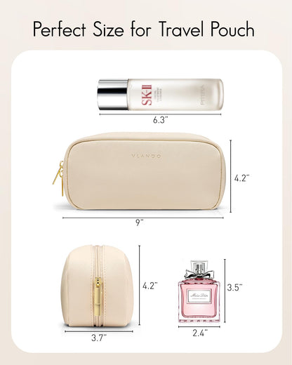 Makeup Bag for Toiletries with Separate Brush Storage,Apricot Pink
