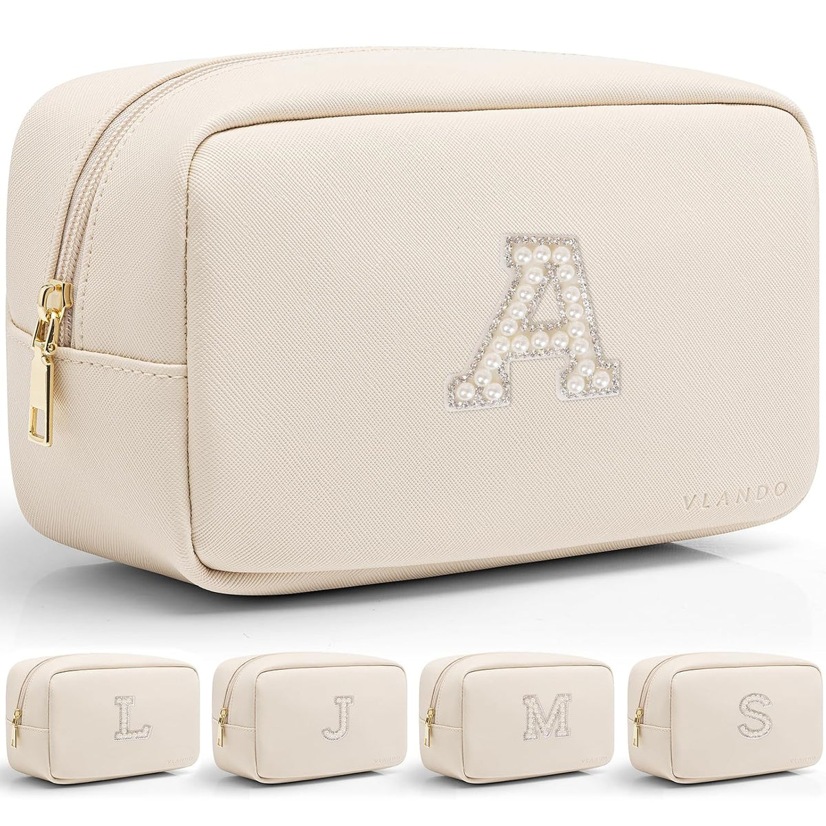 Makeup Bag for Toiletries with Separate Brush Storage,Apricot Pink
