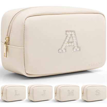 Makeup Bag for Toiletries with Separate Brush Storage,Apricot Pink