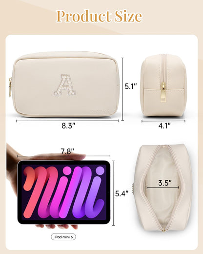 Makeup Bag for Toiletries with Separate Brush Storage,Apricot Pink