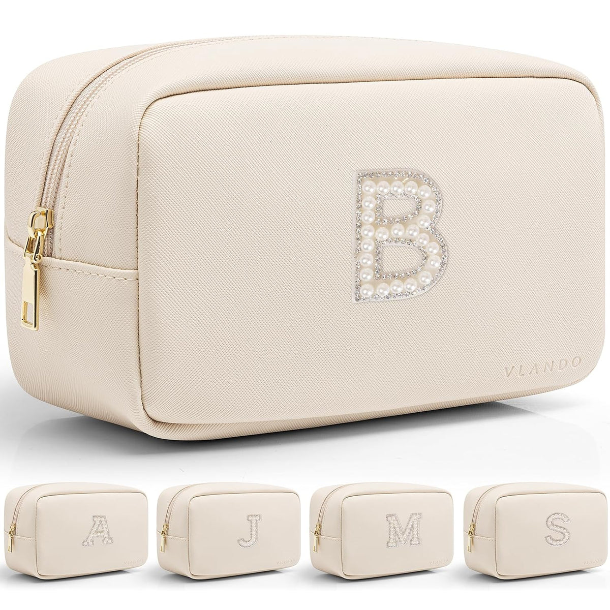 Makeup Bag for Toiletries with Separate Brush Storage,Apricot Pink