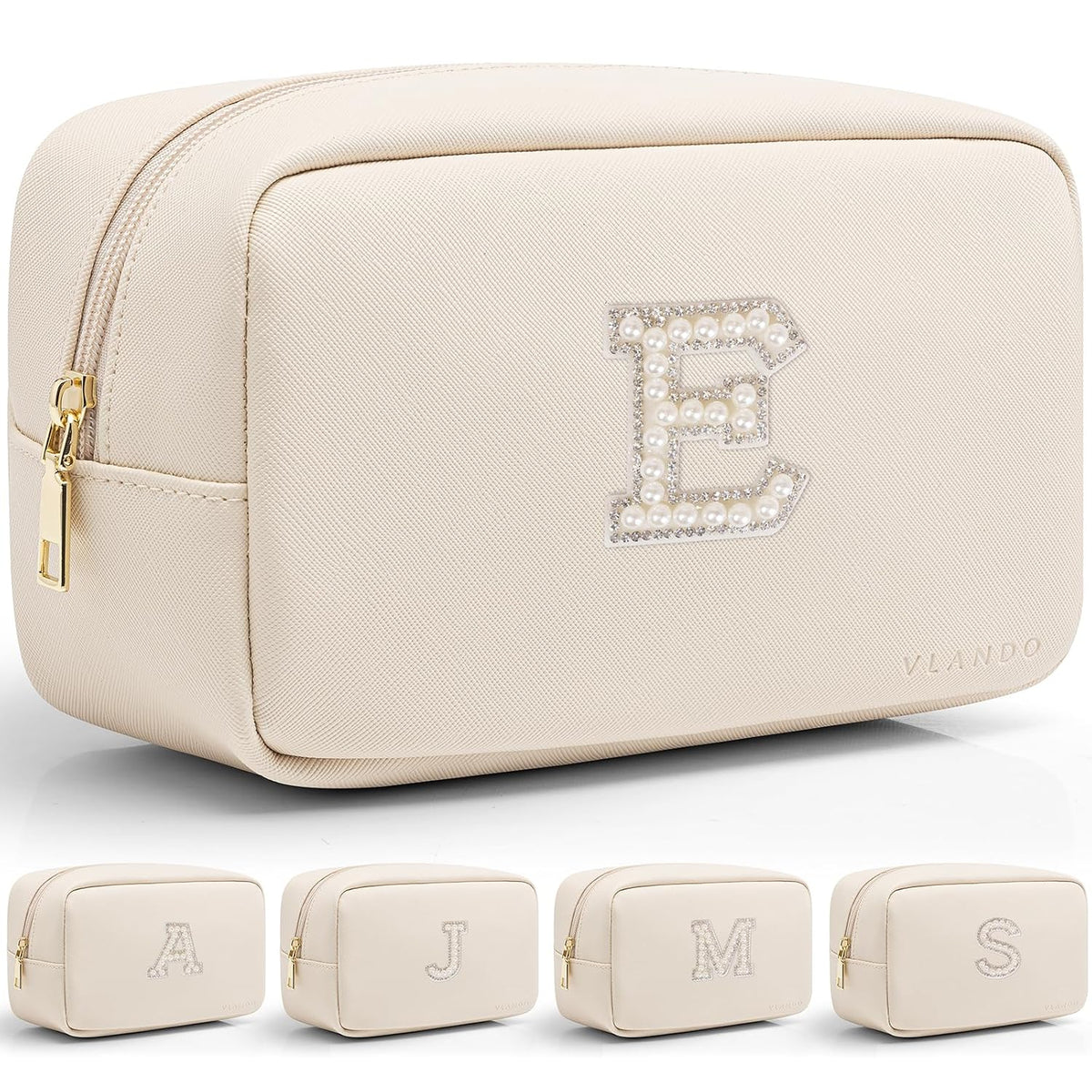 Makeup Bag for Toiletries with Separate Brush Storage,Apricot Pink