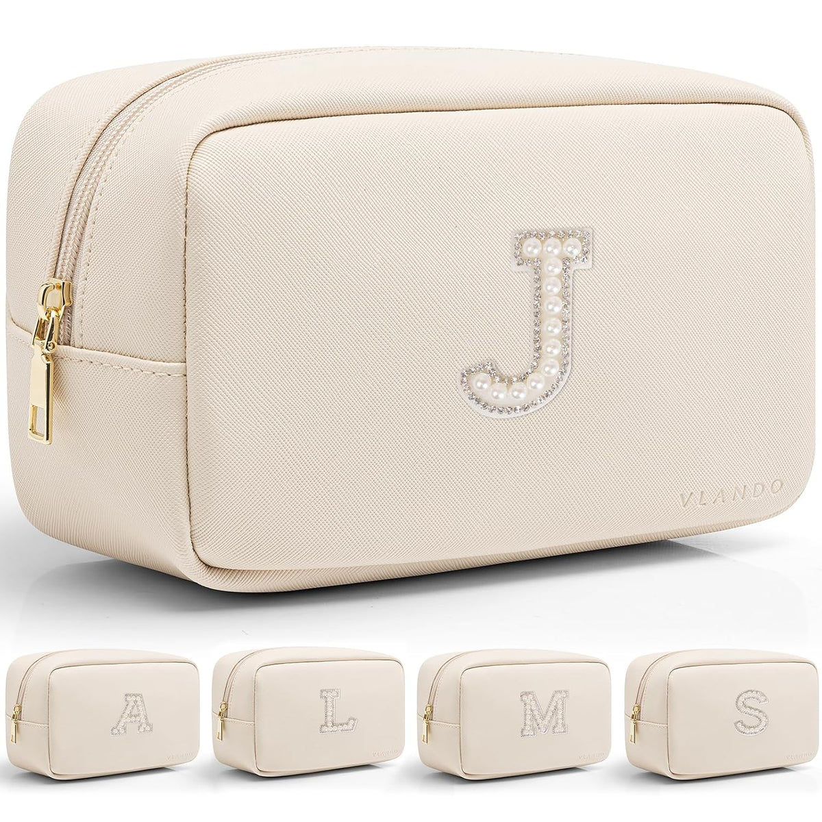 Makeup Bag for Toiletries with Separate Brush Storage,Apricot Pink