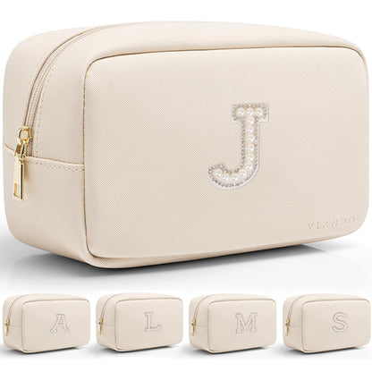 Makeup Bag for Toiletries with Separate Brush Storage,Apricot Pink