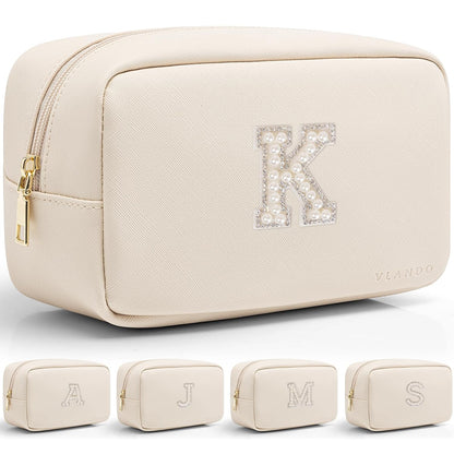 Makeup Bag for Toiletries with Separate Brush Storage,Apricot Pink
