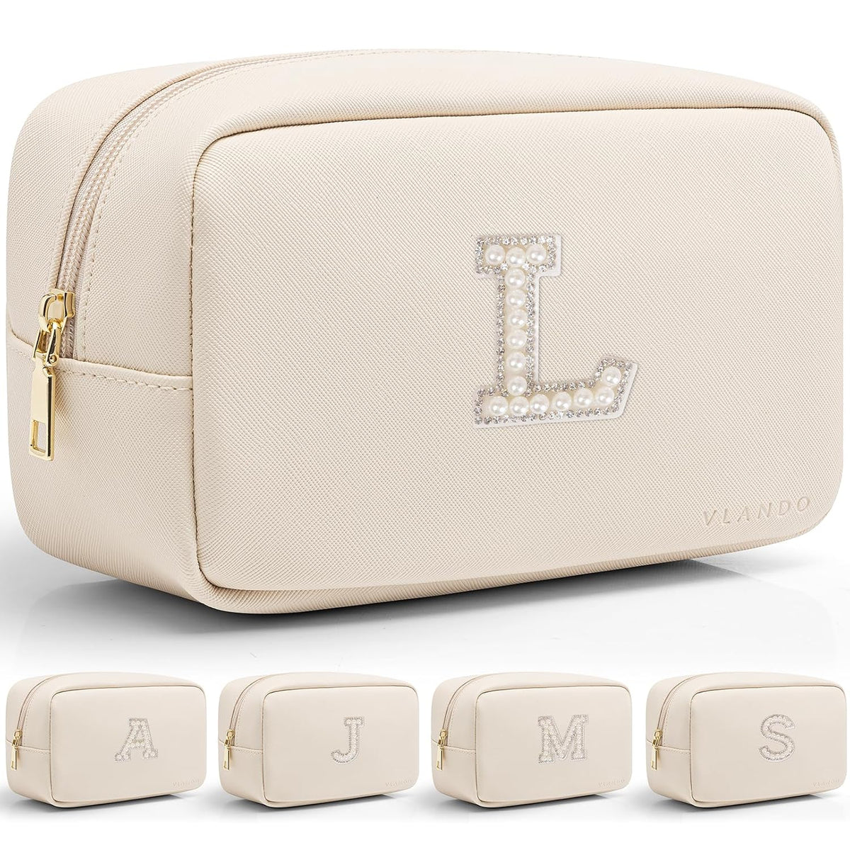 Makeup Bag for Toiletries with Separate Brush Storage,Apricot Pink