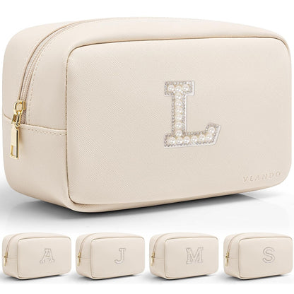 Makeup Bag for Toiletries with Separate Brush Storage,Apricot Pink