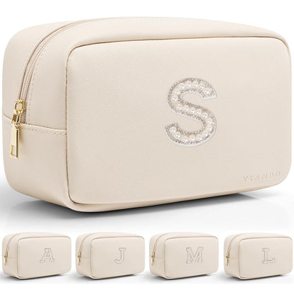 Makeup Bag for Toiletries with Separate Brush Storage,Apricot Pink