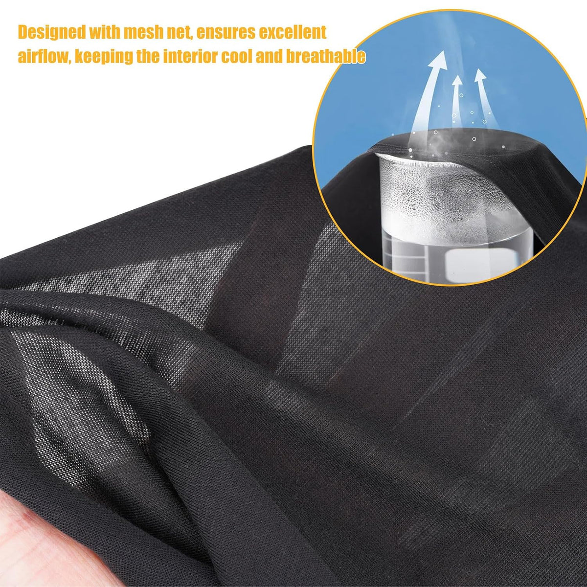4-Sided Breathable Sunshade Fence Canopy Compatible for Wonderfold W4/W2 Wagon Stroller,Lightweight Cotton Sunshade Net (Black)