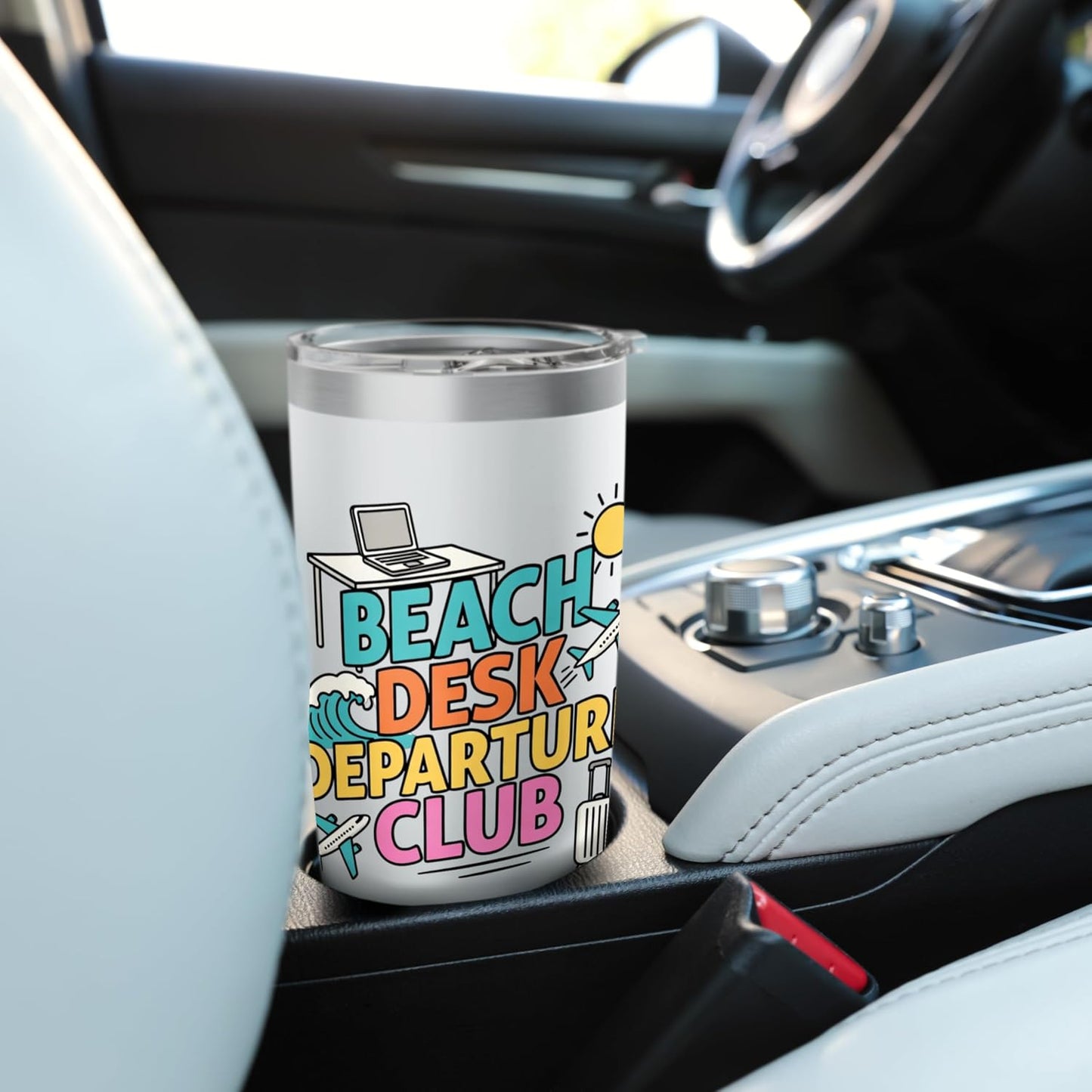 Beach Desk Departure Club Travel Work Lifestyle Stainless Steel Insulated Tumbler