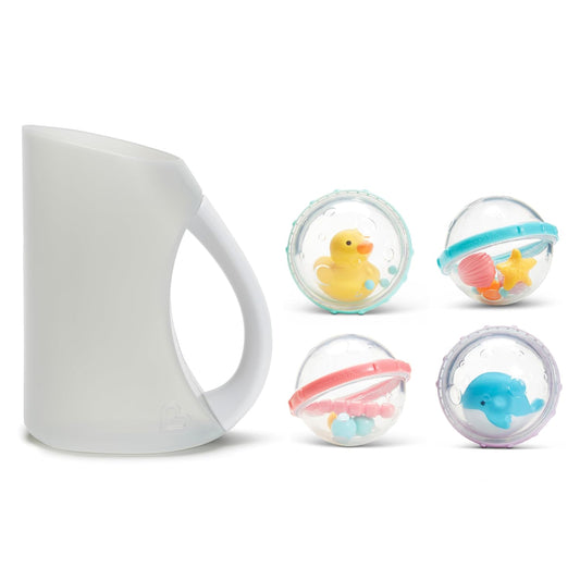 ® Rinse™ Shampoo Bath Rinser, Blue & ® Float & Play Bubbles™ Baby and Toddler Bath Toy, 4 Count