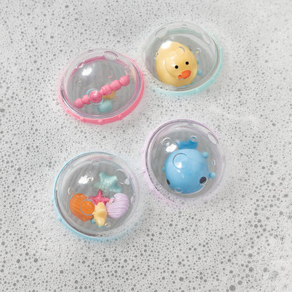 ® Rinse™ Shampoo Bath Rinser, Blue & ® Float & Play Bubbles™ Baby and Toddler Bath Toy, 4 Count