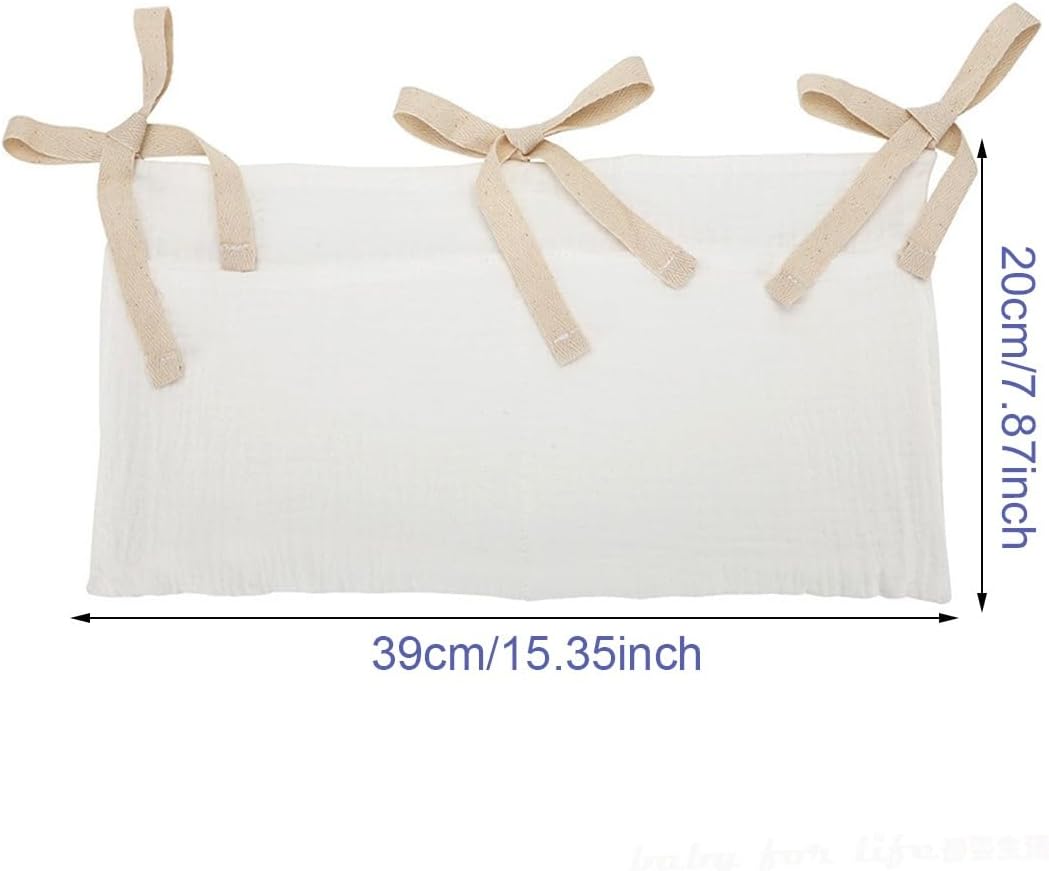 BedHead Hanging Bag Hanging Bag Miscellaneous Storage Bedside Table Storage Bag Iron Frame Bed Dormitory Supplies, 1Pcs(White)