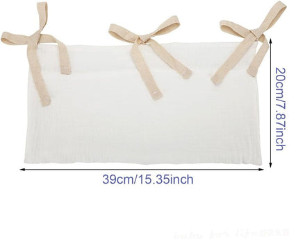 BedHead Hanging Bag Hanging Bag Miscellaneous Storage Bedside Table Storage Bag Iron Frame Bed Dormitory Supplies, 1Pcs(White)