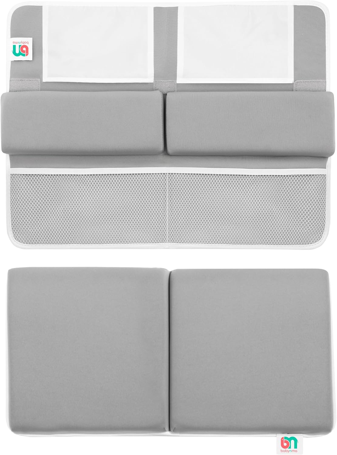 Baby Bath Kneeler and Elbow Rest Pad Set - Kneeling pad for Bathing Baby and Toddlers - Memory Foam Cushion - Holds Bath Accessories and Essentials - Comfort and Support for Your Knees