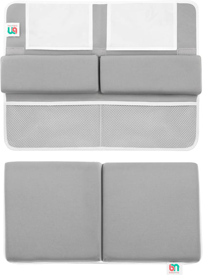 Baby Bath Kneeler and Elbow Rest Pad Set - Kneeling pad for Bathing Baby and Toddlers - Memory Foam Cushion - Holds Bath Accessories and Essentials - Comfort and Support for Your Knees