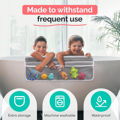 Baby Bath Kneeler and Elbow Rest Pad Set - Kneeling pad for Bathing Baby and Toddlers - Memory Foam Cushion - Holds Bath Accessories and Essentials - Comfort and Support for Your Knees