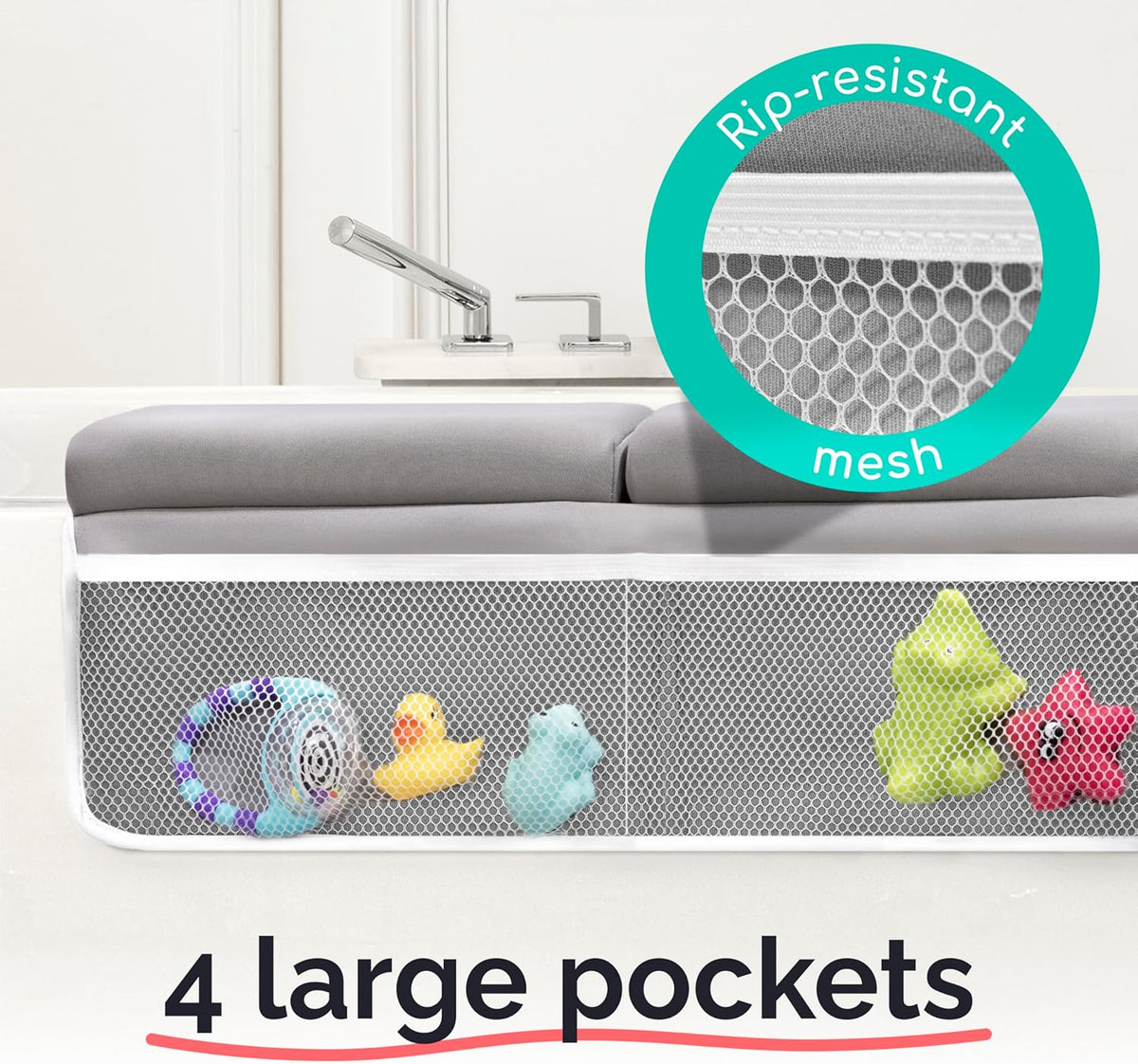 Baby Bath Kneeler and Elbow Rest Pad Set - Kneeling pad for Bathing Baby and Toddlers - Memory Foam Cushion - Holds Bath Accessories and Essentials - Comfort and Support for Your Knees