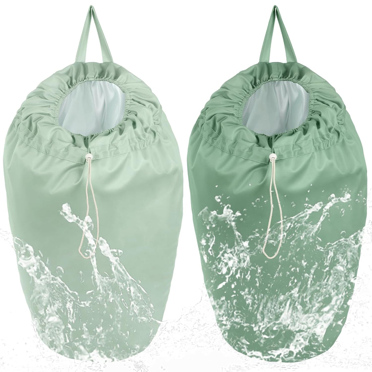 2 Pack Reusable Diaper Pail Liner Bags Hangable Pail Liner with Strap Washable Cloth Diaper Liners Waterproof Cloth Diaper Wet Bag Pail Pouch for Cloth Diaper, Dirty Diapers, Laundry and Garbage